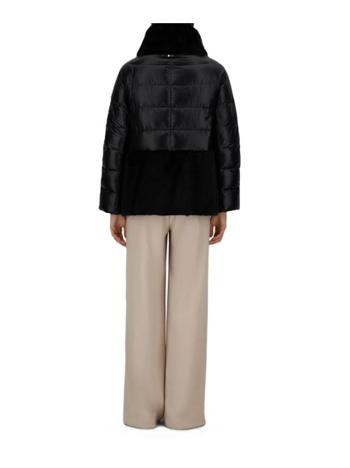 Giacca imbottita in nylon e pelliccia sintetica HERNO | PI001933D12017Z9300 NERO